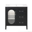 30" Bathroom Vanity with Sink, Bathroom Vanity Cabinet with Two Drawers and Door, Adjustable Shelf, Solid Wood and MDF, Black - Korvel