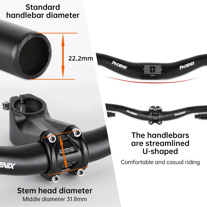 Folding Bike Aluminum Alloy Small Straight Handlebars, also known as Speed Drop Horizontal Handlebars, are essential bicycle acc - Korvel