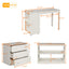 Low Study Twin Loft Bed with Cabinet and Rolling Portable Desk - White (OLD SKU :LP000113AAK) - Korvel