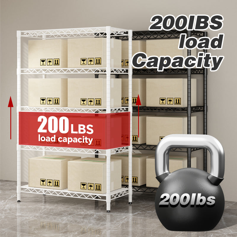 Adjustable Wire Frame Metal Storage Rack - White
