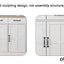 Farmhouse Buffet Cabinet Storage Sideboard with 3 Drawers and 3 Doors for Dining Living Room Kitchen Cupboard-White - Korvel