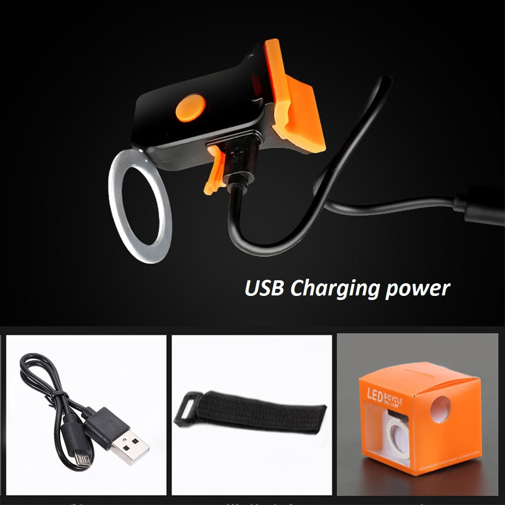 Lumière de vélo rechargeable USB à modes d'éclairage multiples