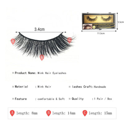 Pestañas Postizas de Visón 100% Naturales para Looks Dramáticos