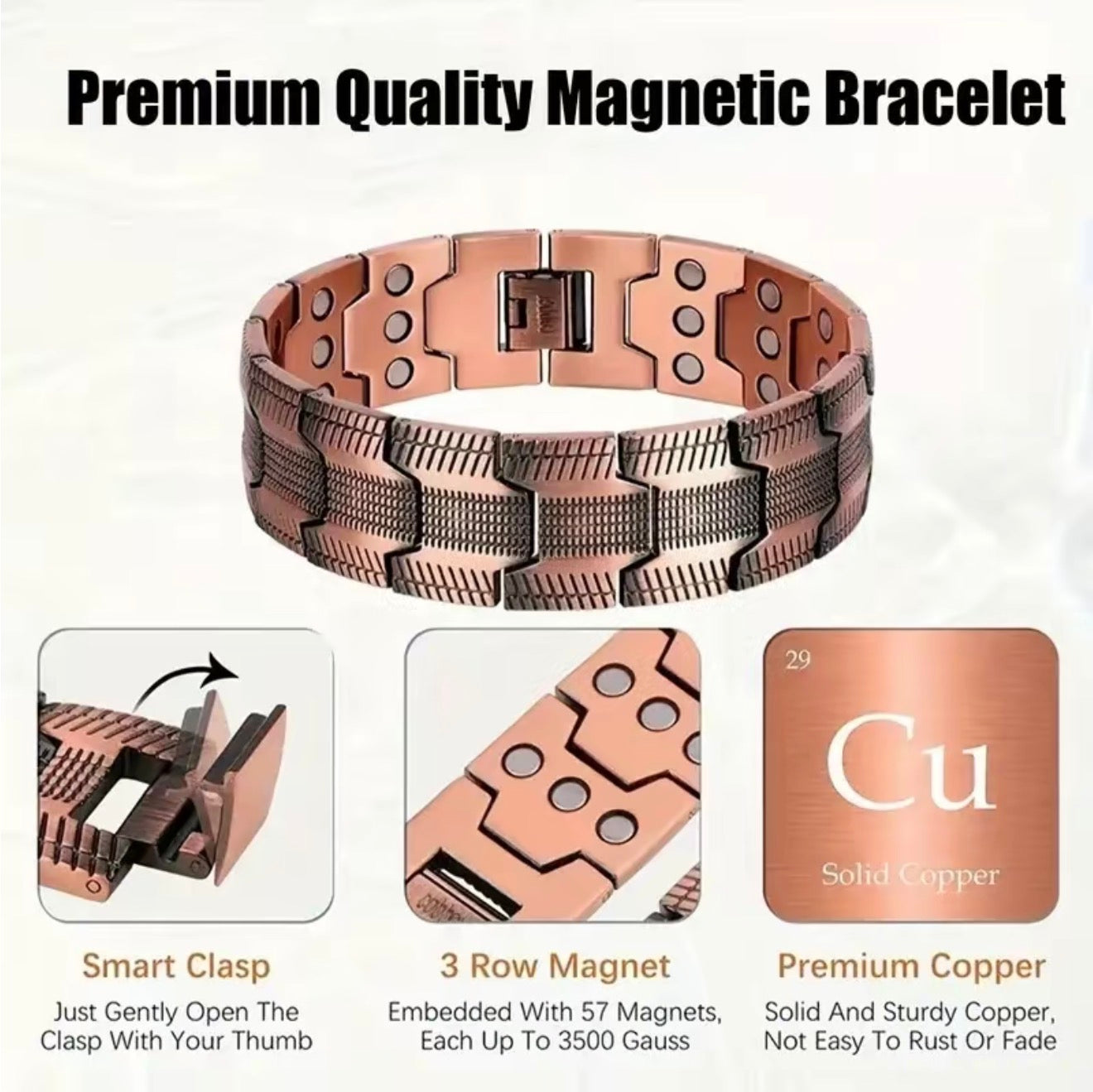 Pulsera de Cobre PureMag - Diseño Elegante para Uso Diario