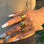 Fashionable Joint Ring Set Hip Hop Metallic Fold Set with Gemstone Rings - Korvel