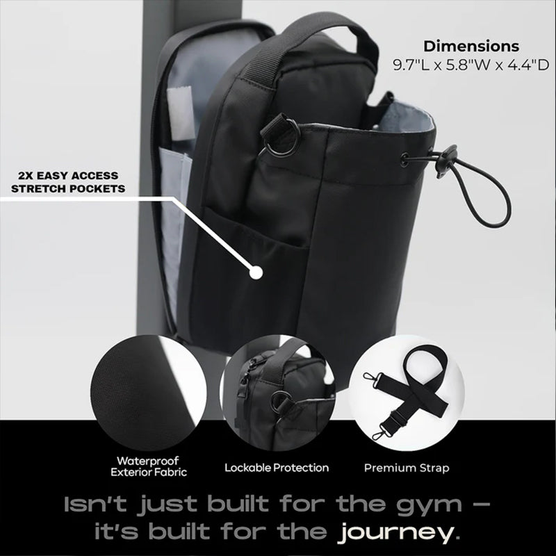 Magnetic Sling Bag for Men & Women. Ideal as a gym, travel, and work bag. Keeps your belongings off the dirty gym floor. - Korvel