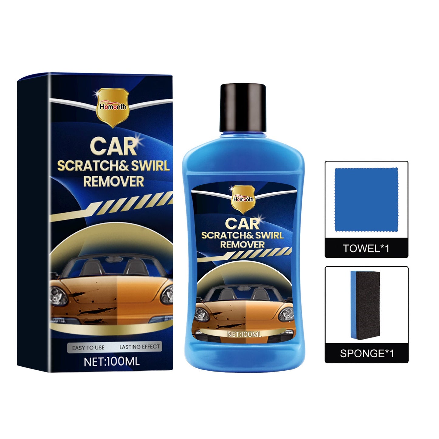 Car Scratch & Swirl Remover, Car Paint Scratches Scratches Repair Cleaning And Polishing Refurbishment Maintenance Kit - Korvel