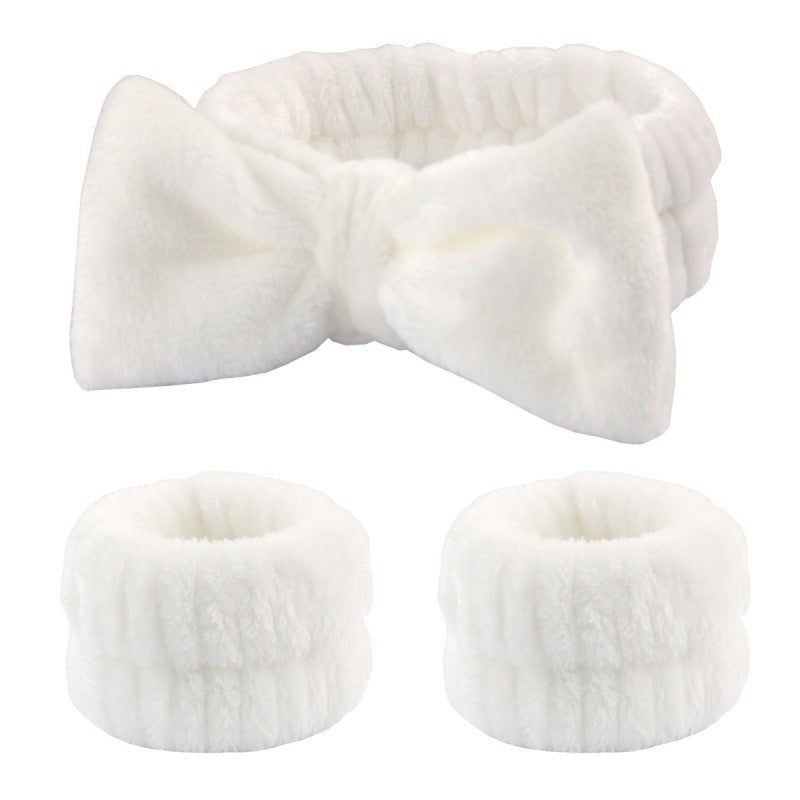 Butterfly Bow Headband & Wrist Strap Set - 3 Pieces