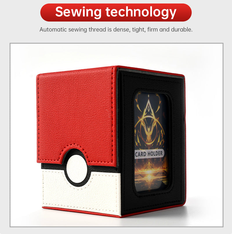 2025 New! Large - capacity Patchwork Windowed Vertical Card Box, 100+ Double - sleeved Cards - Korvel