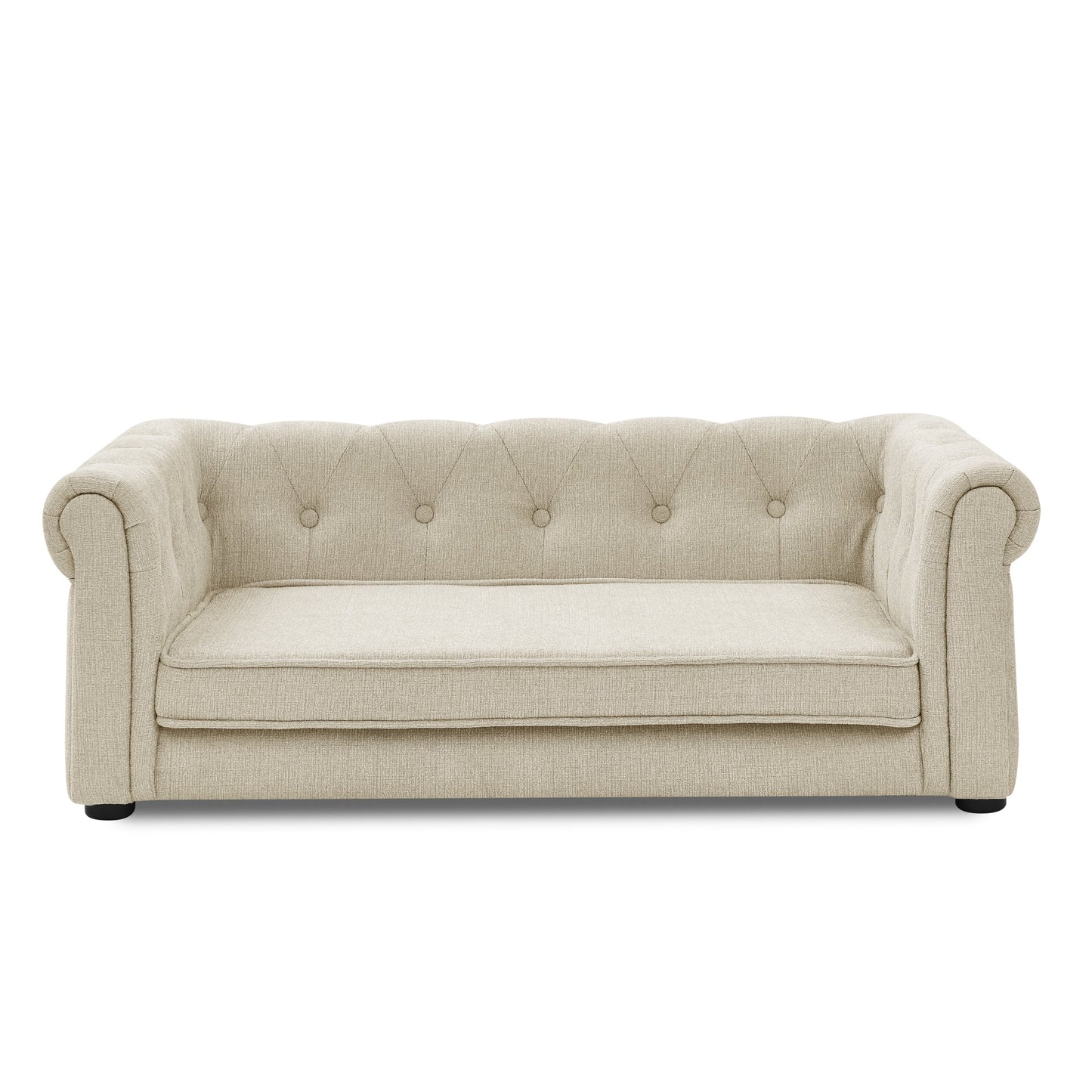 Elegant Rectangle Pet Bed for Medium and Large Dogs, Durable Elevated Dog Sofa Bed, Comfortable Dog Couch Beige - Korvel