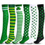 Irish Festival Green Trefoil Stockings Over the Knee Socks St Patrick's Day Party Striped Socks - Korvel