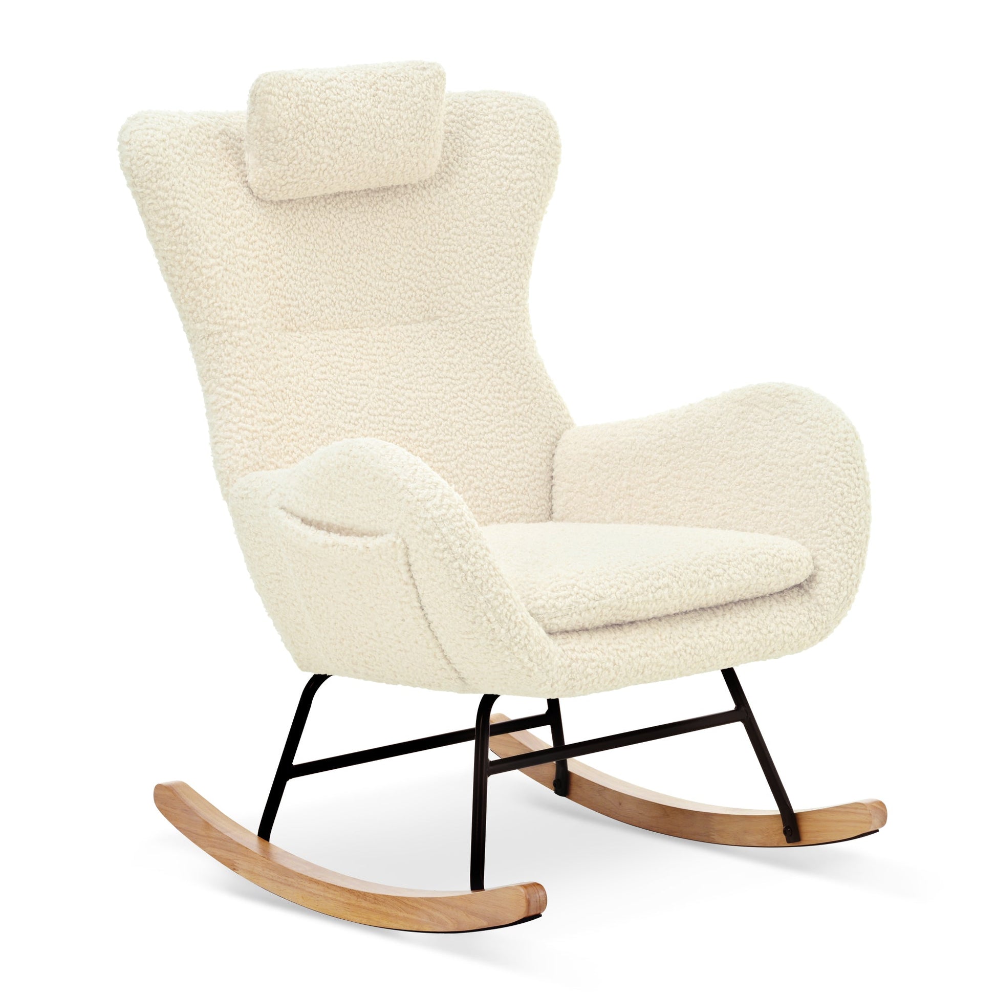 Rocking Chair - with rubber leg and cashmere fabric suitable for living room and bedroom - Korvel
