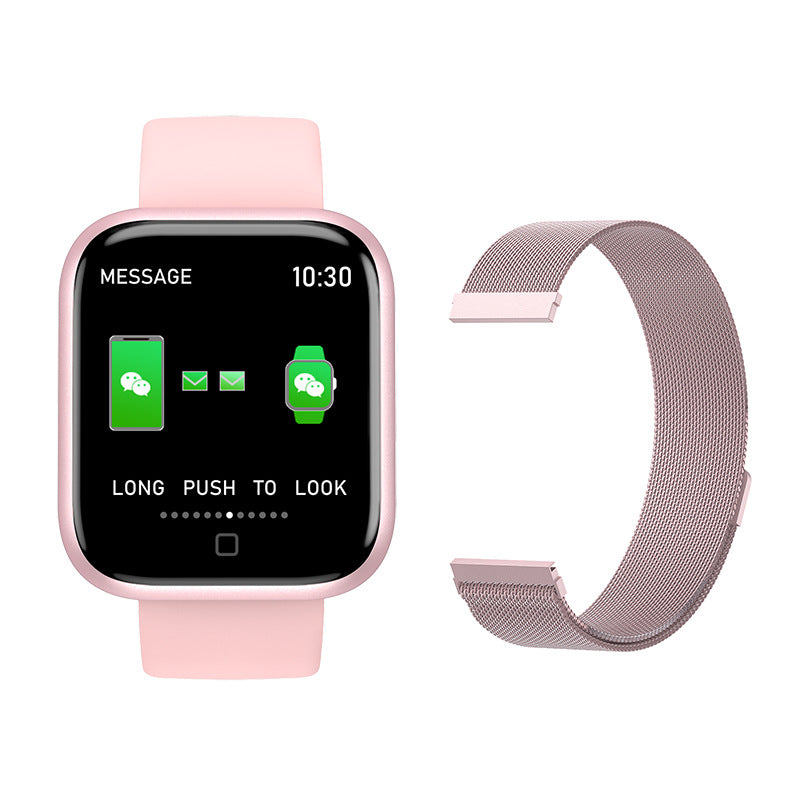 T80S Smart Bracelet Heart Rate Blood Pressure Sleep Monitoring Message Notification Chip Temperature Measurement Bracelet - Korvel