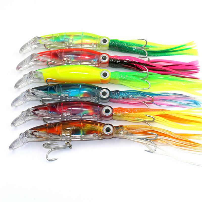 LEO Lifelike Big Octopus Squid Jig Fishing Lure 14cm/40g Hard Plastic Artificial Bait - Korvel