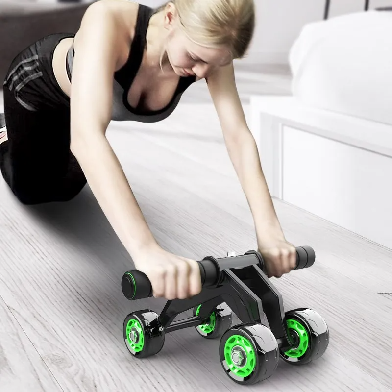 New Design Foldable Abs Plastic Abdominal 4 Wheel Exercise Wheel Abdominal Set Kit Gym Equipment - Korvel