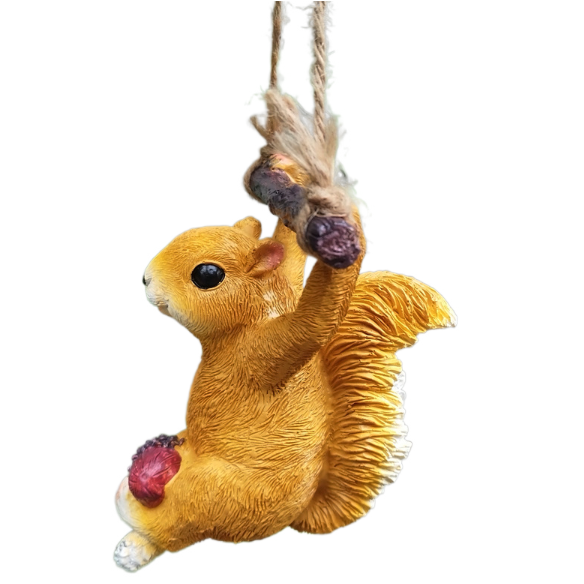 Charming Squirrel Resin Pendant for Garden Decor