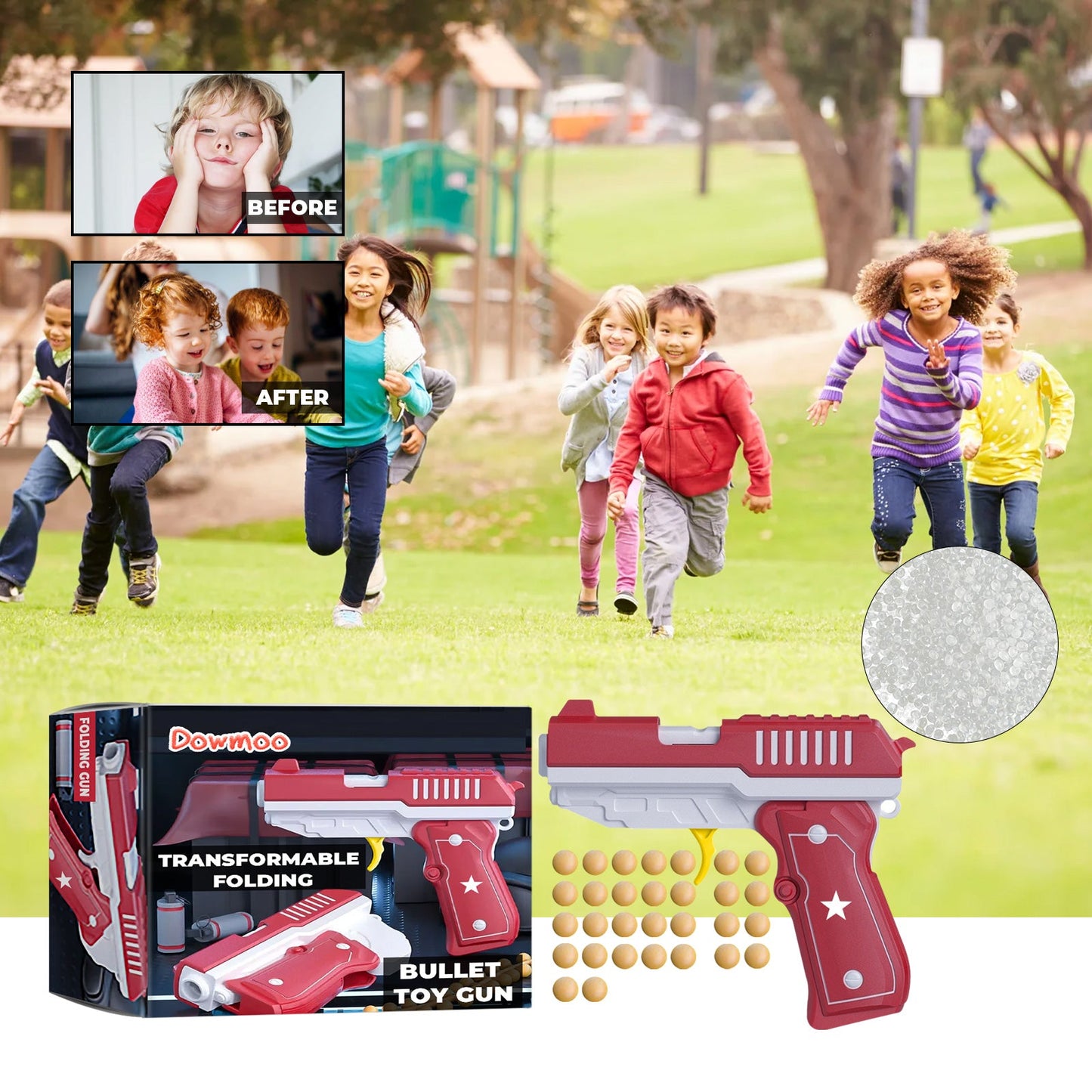 Bullet Toy Gun, Fun Children's Outdoor Interactive Toys Transform Continuous Gift For Boys - Korvel