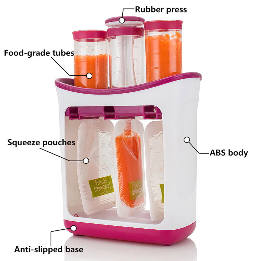 Estación de Alimentos Squeeze - Set de Almacenamiento y Fabricación de Comida para Bebés