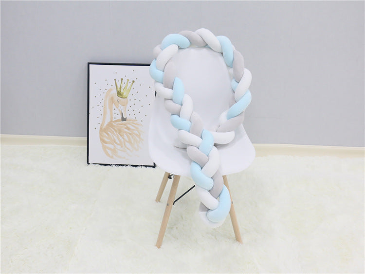 1Pcs 1M/2M/3M Baby Handmade Nodic Knot Newborn Bed Bumper Long Knotted Braid Pillow Baby Bed Bumper Knot Crib Infant Room Decor - Korvel