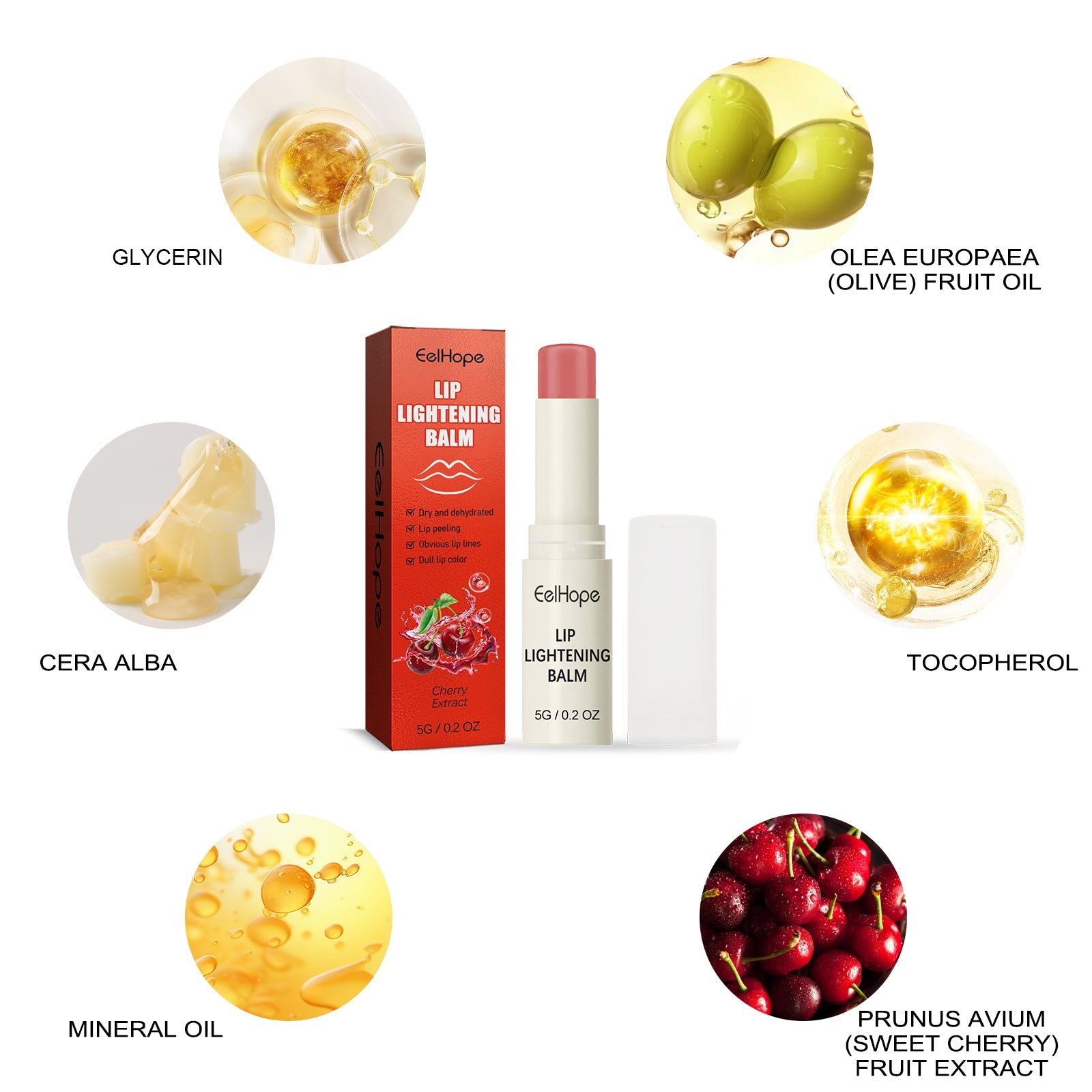 EelHope Lip Lightening Balm, It Moisturizes Fade Lip Lines To Prevent Weather-Shack Dead Skin Moisturizing Lip Care - Korvel