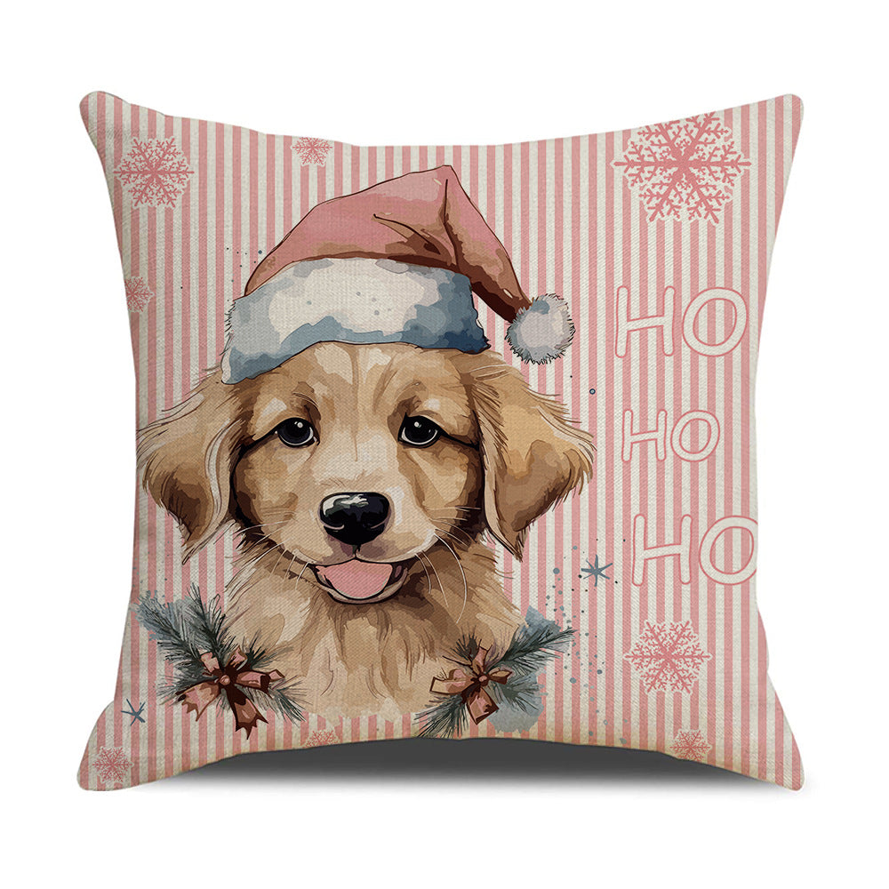Pink Dog Christmas Snowman Pillow Cover Amazon Home Sofa Cushion Cover Holiday Pillow - Korvel