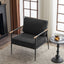Leisure Lounge Chair Arm Chair with Metal Frame, Upholstered Side Chair Comfy Sitting Chair for Living Room, Black Chenille - Korvel