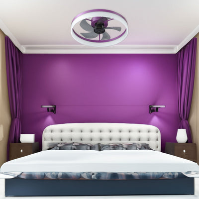 Dimmable LED Ceiling Fan with Modern Design in Purple