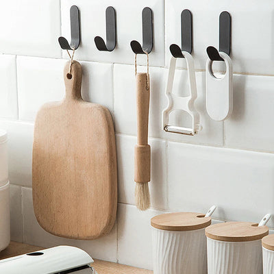 12Pcs Self Adhesive Hooks Heavy Duty Stainless Steel Wall Hooks Waterproof Sticky Hooks Bathroom Hang Towels Keys Coat Bags - Korvel