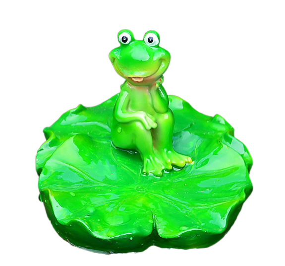 Floating Frog and Fish Pond Scenery Water Surface Decoration Water Fountain Resin - Korvel