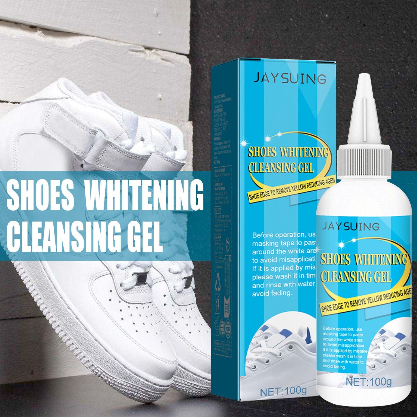 Gel de nettoyage blanchissant pour chaussures premium
