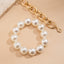 Hot selling geometric bead bracelet for women's fashion, exaggerated large round bead imitation pearl Bracelet - Korvel