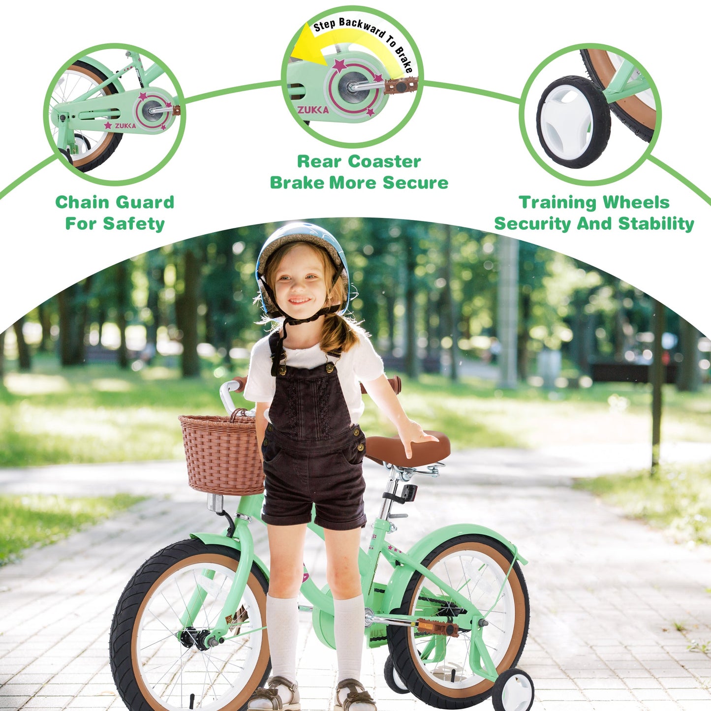 Multiple Colors,Girls Bike for 4-7 Years Old Kids,16 inch wheel , Training Wheels Included - Korvel