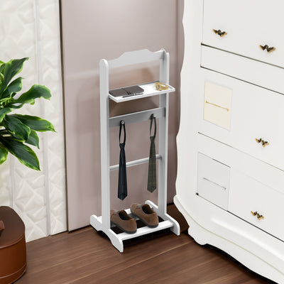 Accent Portable Garment Rack with Storage Organizer - White Finish