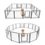 16 Panels Dog Playpen for outdoor,yard,camping,24"Height dog fence with 2 doors. - Korvel