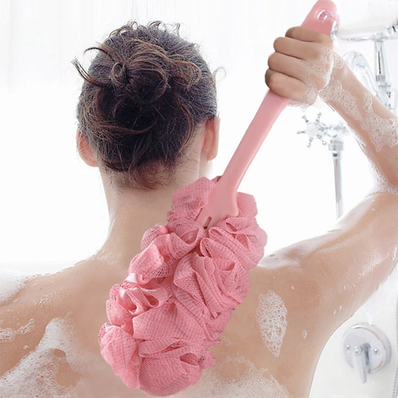 Long handled large bath brush, long handled scrubbing bath tool, flower bath brush, scrubbing bath brush, scrubbing bath ball, s - Korvel