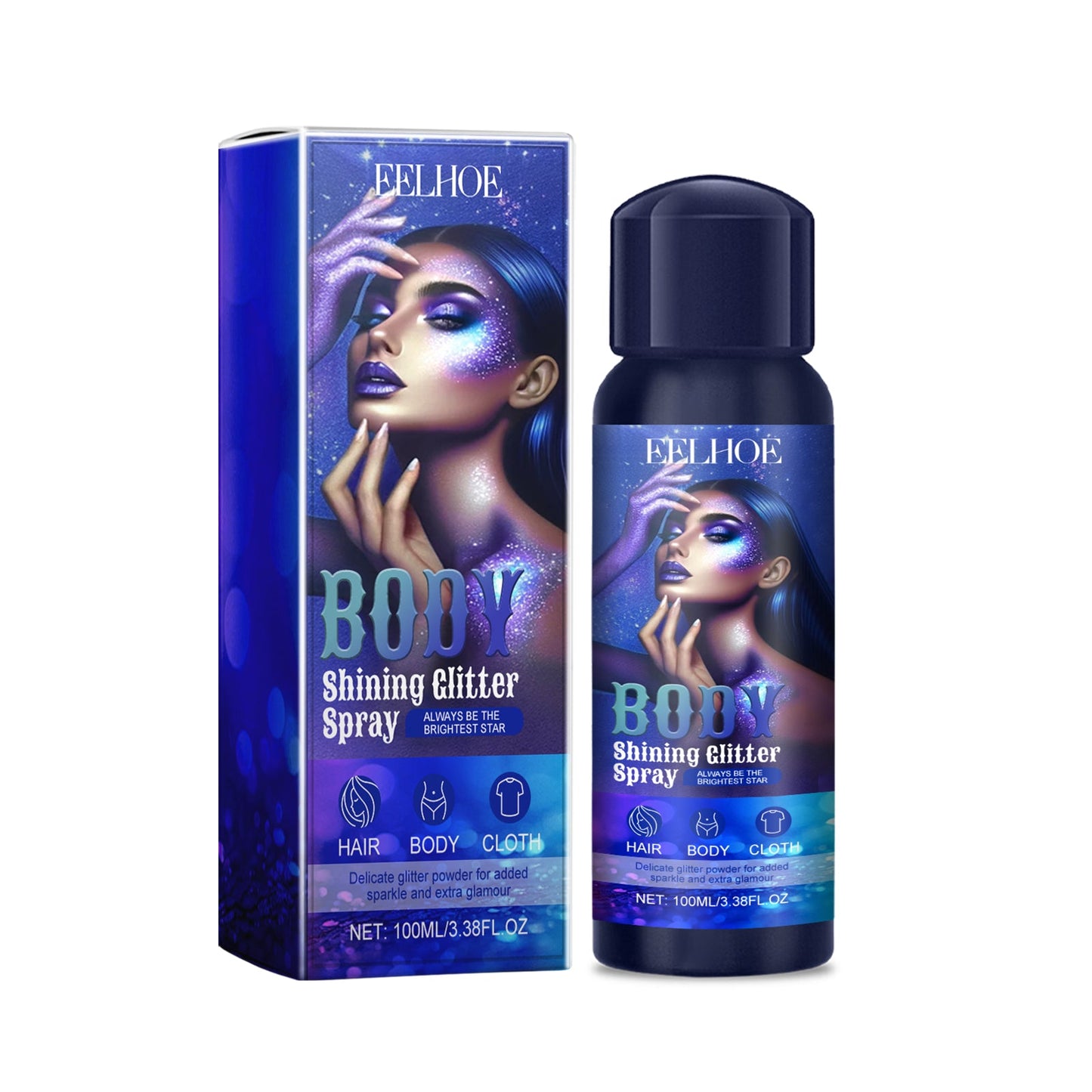 Spray de Brillo Premium con Glitter para una Piel Radiante
