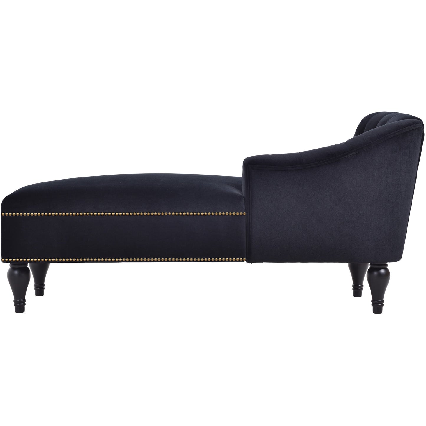 58-Inch Velvet Lounge Chair with Nailhead Trim