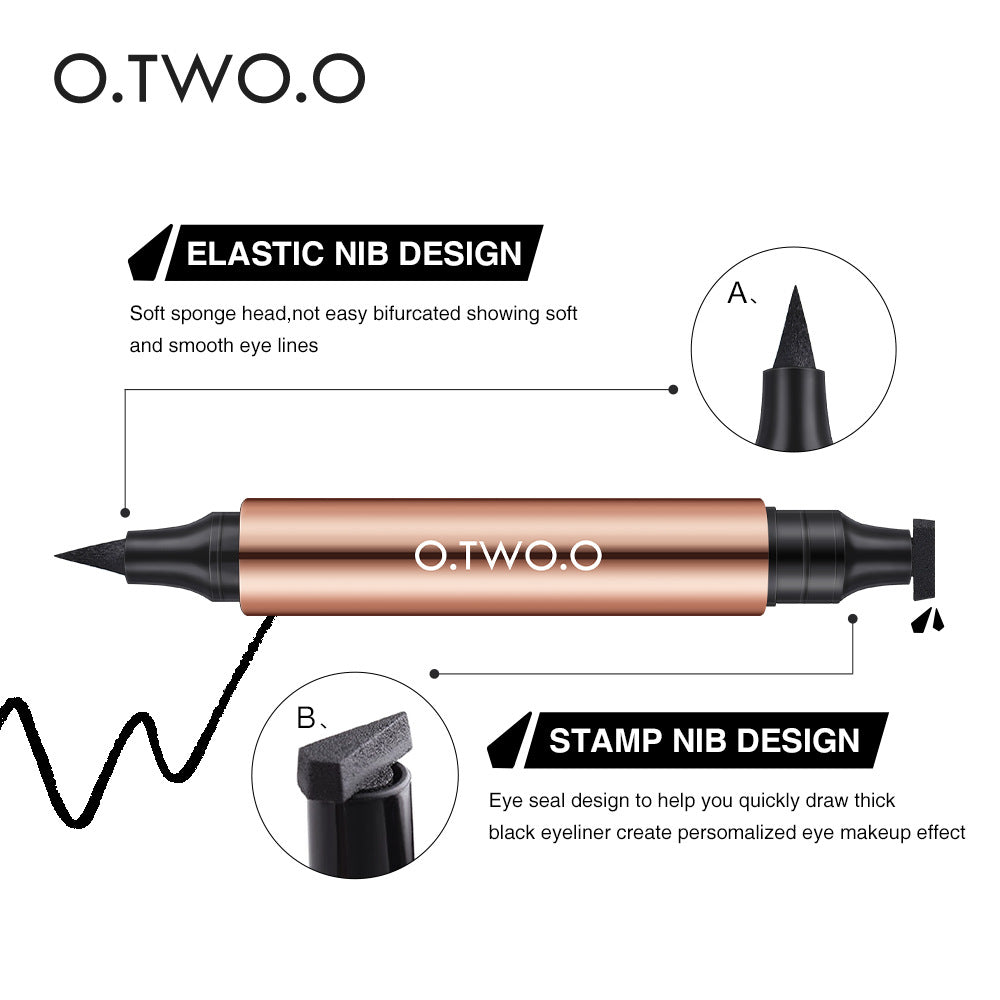 O.TWO.O Stamp Double-ended Eyeliner Charm Cat's Eye Eyeliner Pencil - Korvel