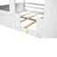 Wood Full Size House Bed with Roof, Window and Guardrail White - Korvel