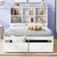 Full Size Platform Bed with Storage Headboard, Charging Station and 2 Drawers White - Korvel