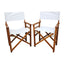 Premium Wooden Folding Chair Set - 2pcs in White Canvas