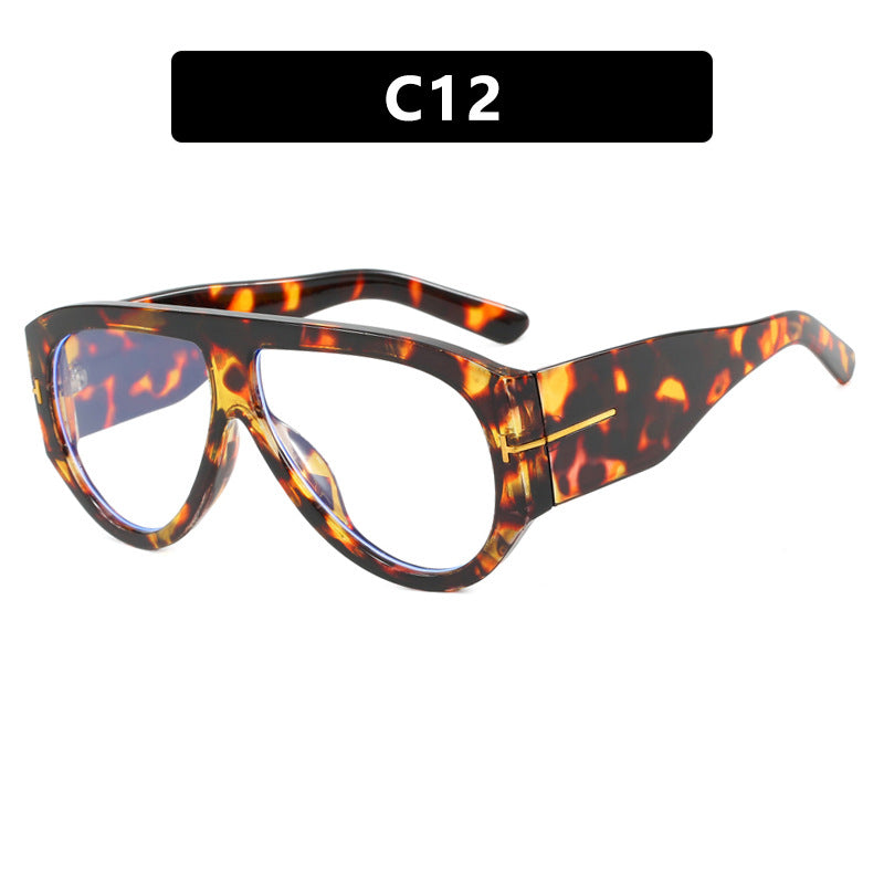 T-Shaped Large Frame Sunglasses - Personalized Women's Style