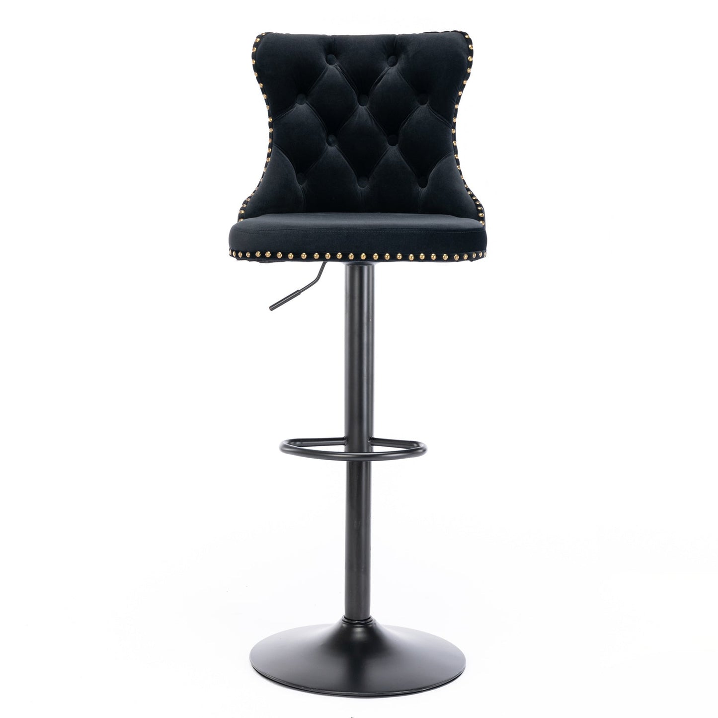 Black,Set of 225-33 Inch,17.7 inch base, Modern Upholstered Bar Stools with Backs Comfortable Tufted for Home Pub and Kitchen - Korvel