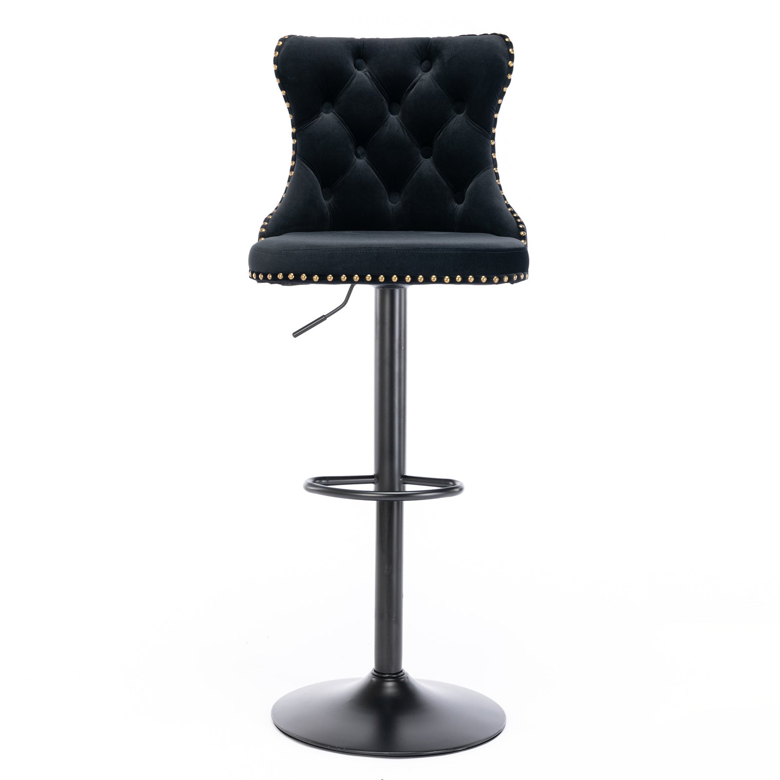 Black,Set of 225-33 Inch,17.7 inch base, Modern Upholstered Bar Stools with Backs Comfortable Tufted for Home Pub and Kitchen - Korvel