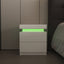 Modern white Nightstand With 2 Storage Drawers,Led Lights, End Table For Bedroom Furniture - Korvel