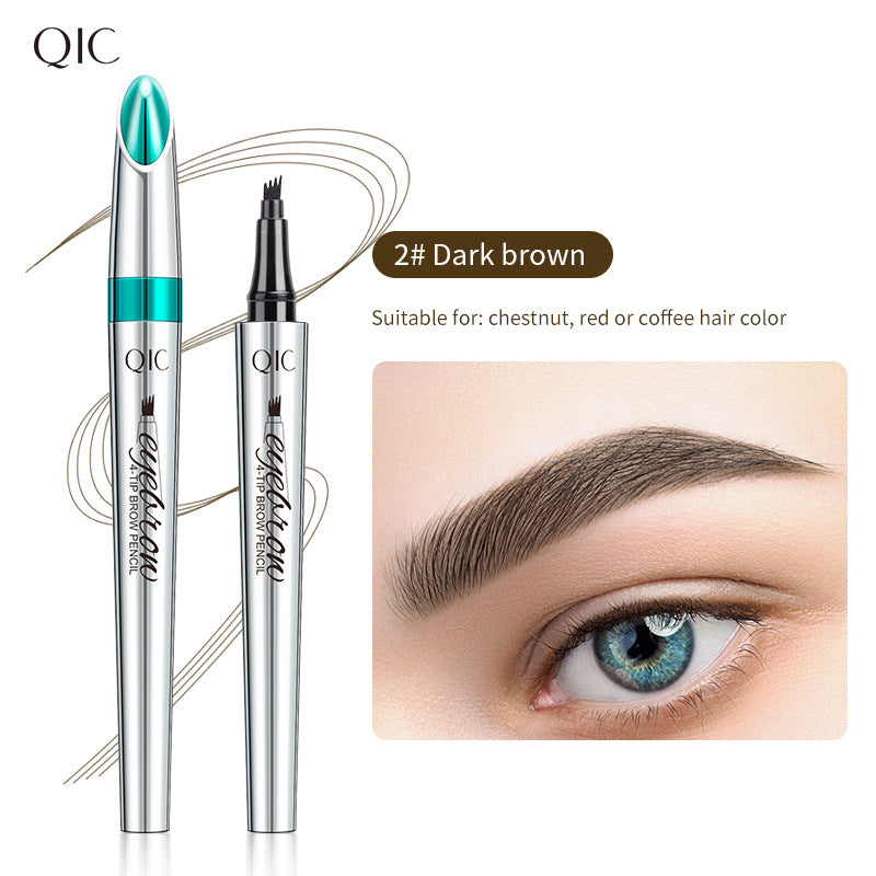 Imitation wild eyebrow waterproof and non smudging four claw forked liquid eyebrow pencil - Korvel