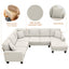 [VIDEO provided] [New] 108*85.5" Modern U Shape Sectional Sofa 7 Seat Fabric Sectional Sofa Set - Korvel