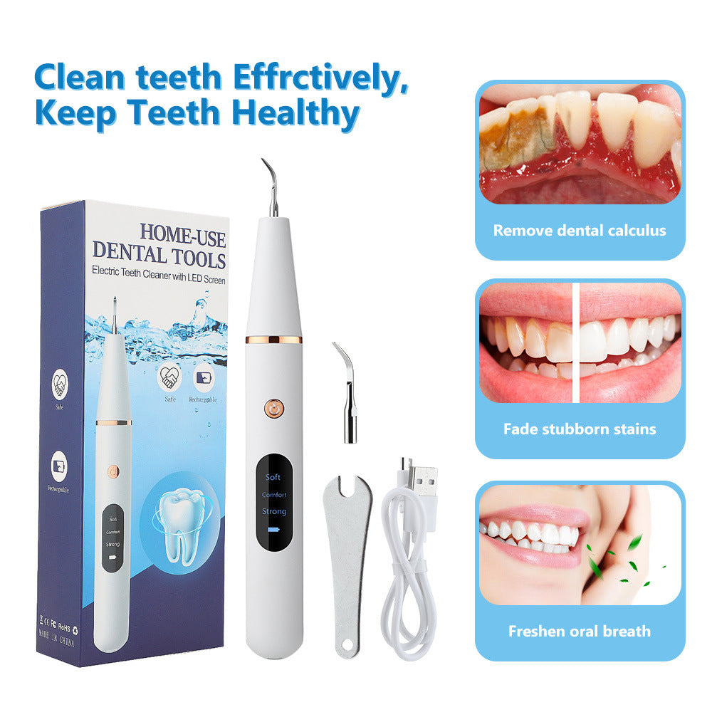 Intelligent Ultrasonic Tooth Cleaner with 3 Speed Settings