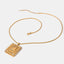 Stainless Steel Inlaid Rhinestone Rectangle Shape Pendant Necklace - Korvel