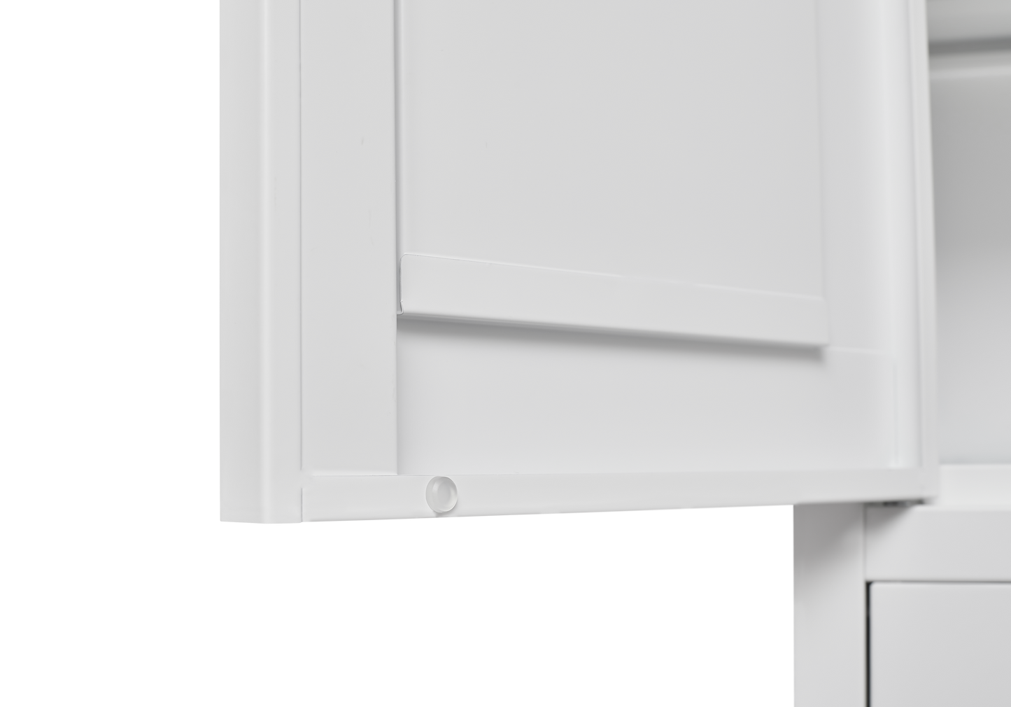 Elegante gabinete de almacenamiento de metal blanco para cocina